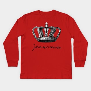 Jane Seymour, Queen of England, Crown and Signature Kids Long Sleeve T-Shirt